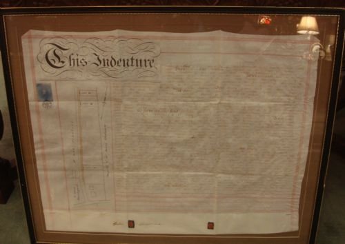 19th century english victorian framed handwritten indenture made in 1873 in dorking surrey