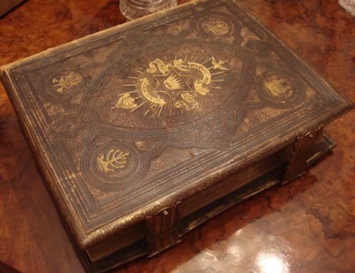 19th century large brown's self interpreting family bible