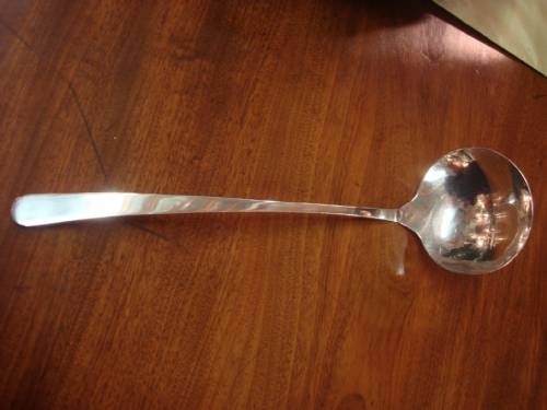 london 1992 solid silver large soup ladle